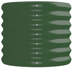 Canteiro elevado jardim 224x40x36 cm aço revestido a pó verde
