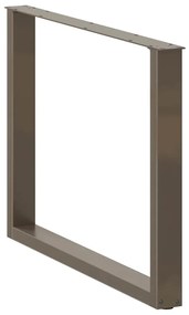 Pés para mesa de jantar em formato de U, 3 peças, aço natural, 100x(72