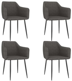 vidaXL Cadeiras de jantar 4 pcs tecido cinzento-escuro