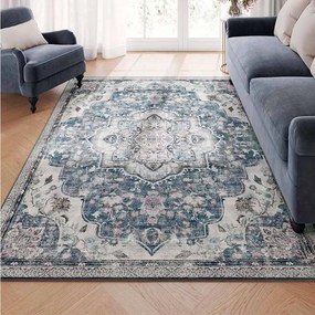 Tapete vintage 140 x 200 cm felpudo cinzento
