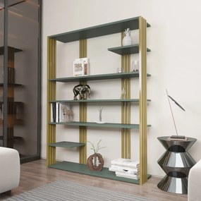 Estante Jenny – Verde/Dourado – 120x160x29,6 cm
