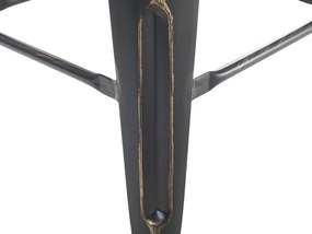 Conjunto de 2 bancos de bar em aço preto e dourado 60 cm CABRILLO Beliani