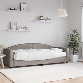 vidaXL Sofá-cama com colchão 80x200 cm tecido cinzento-acastanhado