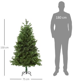 Árvore Artificial de Natal 150cm com Base Dobrável 440 Galhos PE Tride