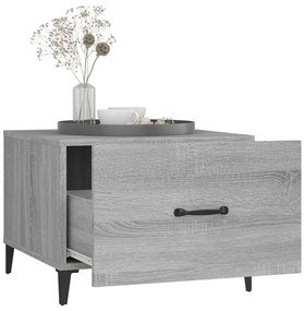 Mesas de centro + pernas de metal 2pcs 50x50x40 cm sonoma cinza