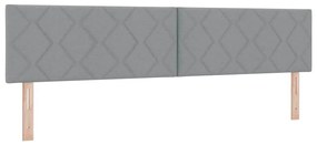 Cama Box com Colchão Cinza Claro - 200 x 200 cm de Tecido