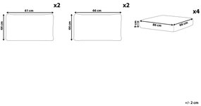 Conjunto de capas de almofada para exterior cinzentas NOTO Beliani