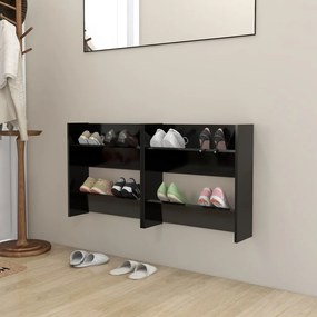 vidaXL Sapateiras de parede 2 pcs 60x18x60 cm contraplacado preto