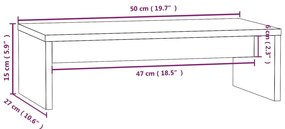 Suporte para monitor 50x27x15 cm pinho maciço branco