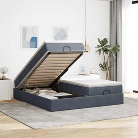 vidaXL Estrutura cama otomana colchões 180x200 cm cinzento escuro
