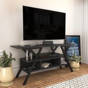 Móvel TV Minerva – Preto e Antracite – 120x35x55 cm
