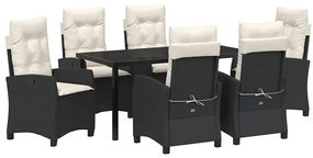 Conjunto de Jantar de Jardim com 7 Peças e Almofadas - Rattan Sintétic