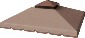 Outsunny Toldo de Substituição 3x3 m com Teto Duplo Orifícios de Drenagem e UPF 30+ Apenas Toldo NÃO Inclui Estrutura Caqui | Aosom Portugal