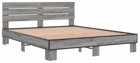 Estrutura de cama 150x200 cm derivados madeira/metal
