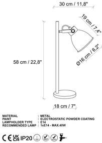 Candeeiro de Mesa Spotkafasi – Dourado – 30 x 18 x 58 cm