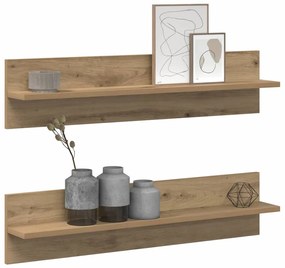 Prateleiras de Parede com prateleira 2 pcs Carvalho Artesanal