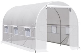 Estufa Tipo Túnel 400x200x200cm Estufa de Jardim com Portas Enroláveis