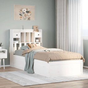Cama sem colchão 90x190 cm madeira de pinho maciça branco