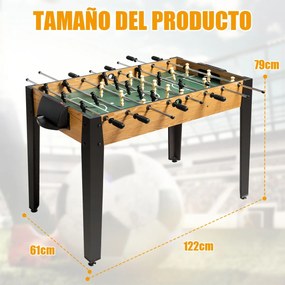 Mesa matraquilhos para crianças, 122 x 61 x 79 cm, Com 2 Bolas e 22 Jogadores