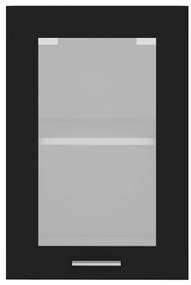 Armário de parede c/ vidro “Lyon” 40x31x60 cm preto