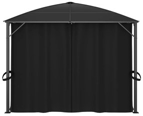 Gazebo com cortinas 400x300x265 cm antracite