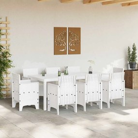 Conjunto de Jantar para Jardim 9 pcs Branco