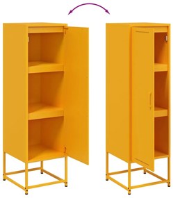Aparador alto 36x39x123 cm aço amarelo mostarda