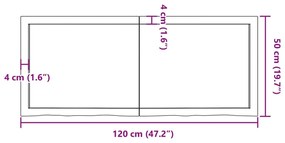 Tampo de mesa 120x50x(2-6) cm carvalho tratado castanho-escuro