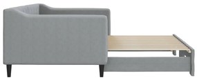Sofá-cama com gavetão 90x200 cm tecido cinzento-claro