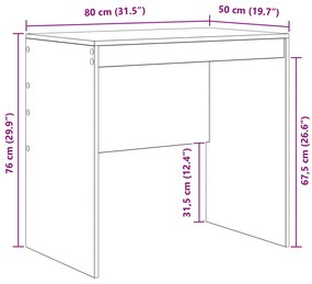 Mesa Branca 80x50x76 cm Madeira Revestida
