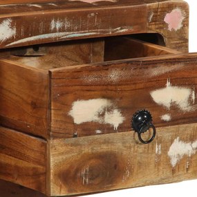 Armário de TV para parede 100x32x25cm madeira recuperada maciça