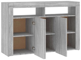 Aparador com luzes LED 115,5x30x75 cm sonoma cinza
