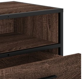 Móvel p/ TV 80x34,5x40cm deriv. madeira/metal carvalho castanho