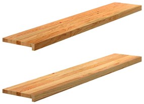 vidaXL Soleiras da janela 2 pcs 140x25x2 cm carvalho castanho-claro