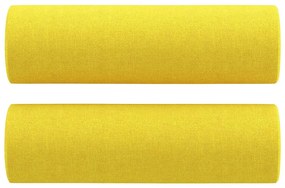 3 pcs conjunto de sofás com almofadas tecido amarelo-claro