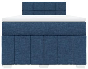 Cama boxspring com colchão 120x190 cm tecido azul