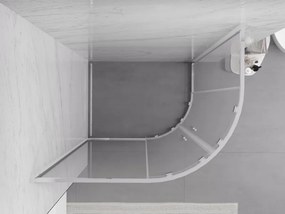 Mexen Exo cabine de duche semicircular assimétrica de correr 100 x 80 cm, transparente, cromada - 8132-100-080-01-00