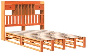 Cama com estante sem colchão 135x190 cm pinho maciço