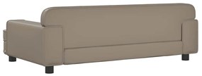 Cama para cães 90x53x30 cm couro artificial cappuccino