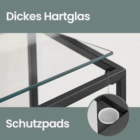 Estante de 4 níveis multifuncional em metal e vidro temperado 30 x 40 x 95 cm preto