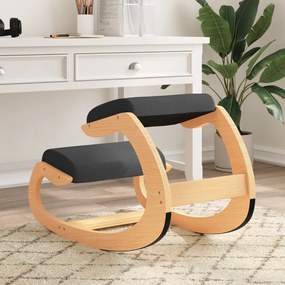 Cadeira de ajoelhar 55x84x55 cm contraplacado de bétula preto