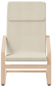 Cadeira de descanso com banco p/ pés tecido cor creme