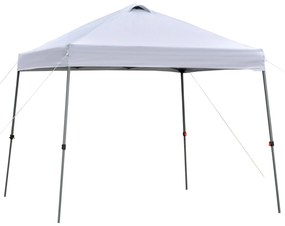 Outsunny Tenda Dobrável 3x3 Portátil de Jardim com Bolsa de Transporte com Rodas Aço para Exterior Festas Campismo Branco