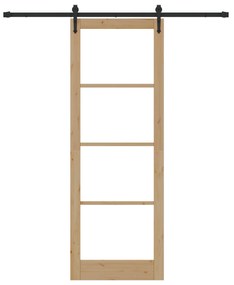 Conjunto de Porta Deslizante vidaXL com Conjunto de Ferragens 83x232 c