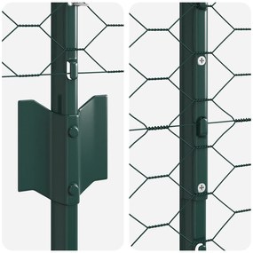 Postes de Cerca vidaXL 5 pcs U-Channel Verde 140 cm Aço