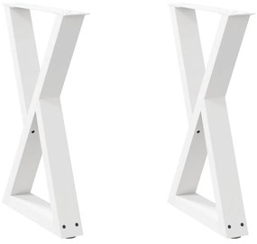 Mesa de jantar pernas 2 pcs 50x(72-73,3)cm aço branco