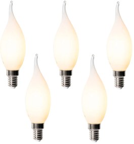 Conjunto de 5 lâmpadas LED E14 reguláveis BXS35 Opal 4W 450 lm 2200K