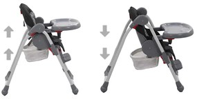 Cadeira de refeição para bebé cinzento