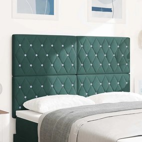 Cabeceira LED Verde Escuro 80 cm com Veludo