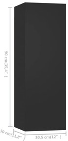 8 pcs conjunto de móveis de TV derivados de madeira preto
